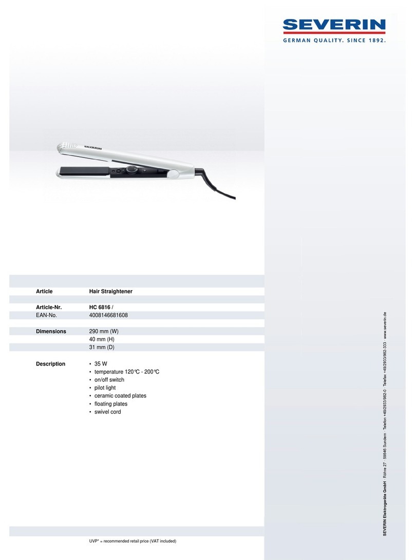 SEVERIN HAARGLÄTTER HC 6816 User guide