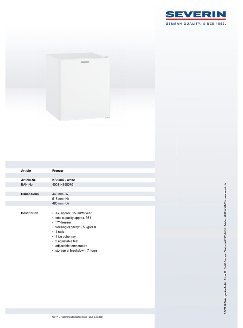 SEVERIN KS 9807 - CONGELATEUR BAR User guide