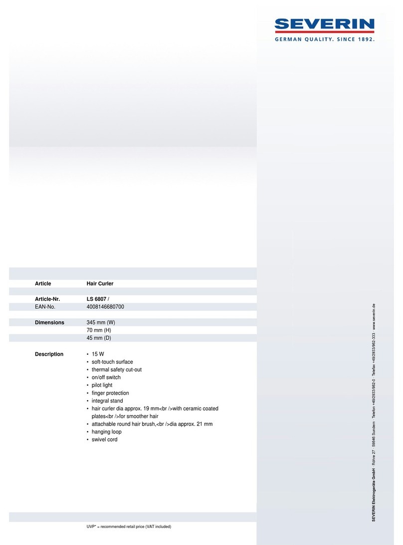 SEVERIN FRISIERSTAB LS 6807 User guide