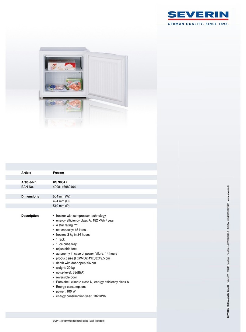 SEVERIN Freezer User manual