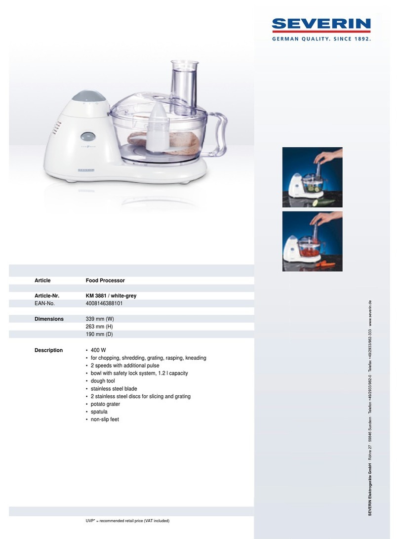 SEVERIN FOOD PROCESSOR User guide
