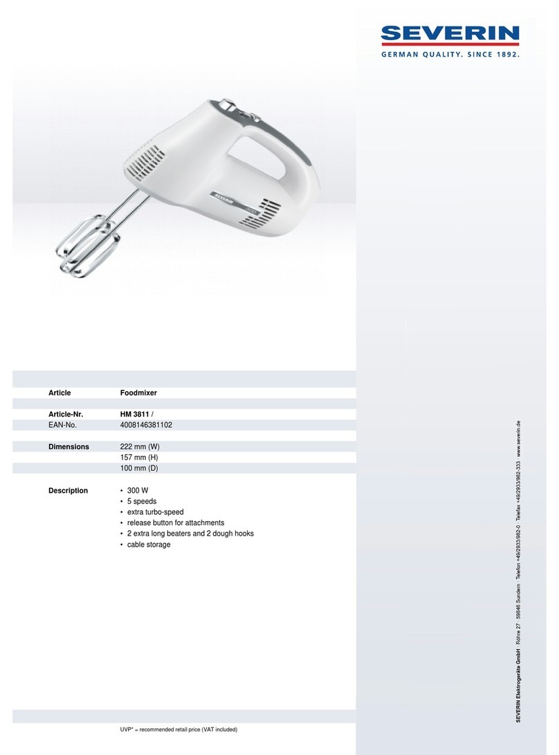 SEVERIN FOODMIXER Dimensions