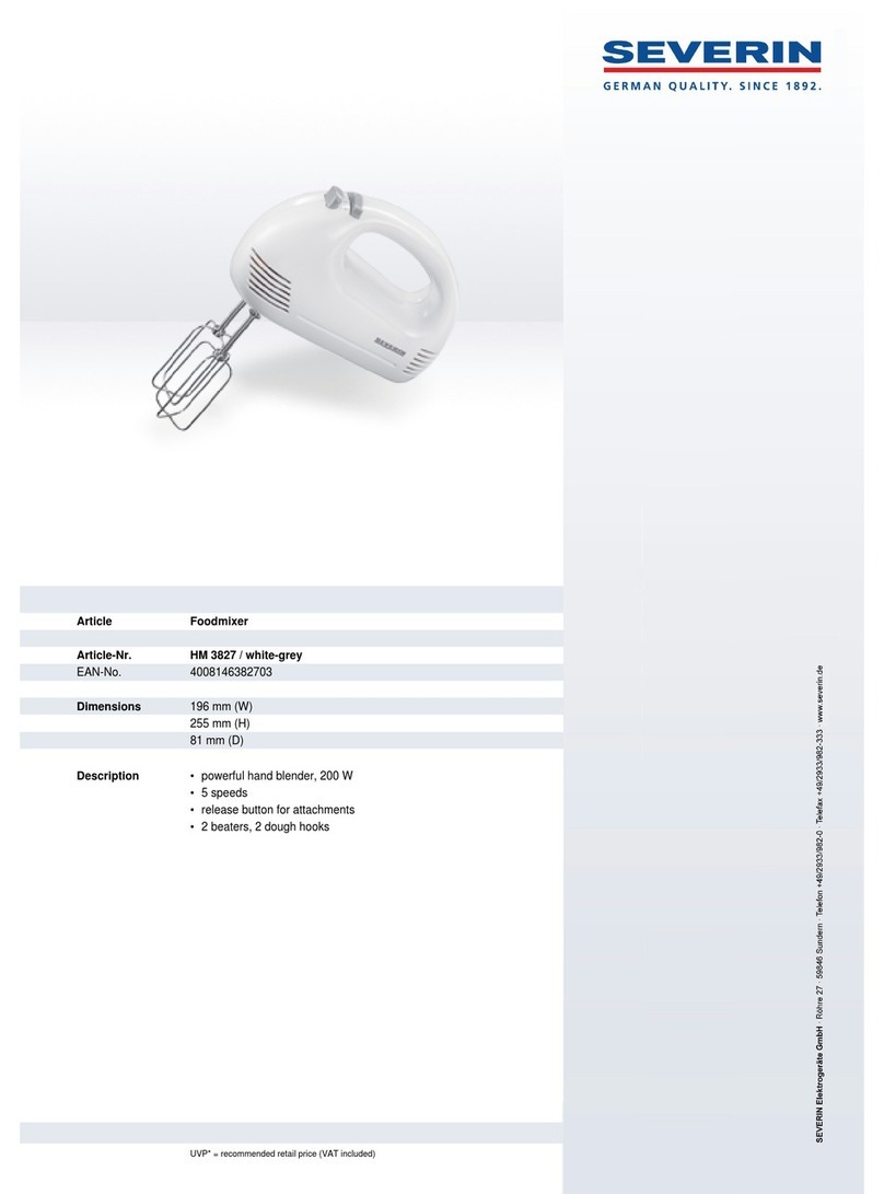 SEVERIN HM 3827 Dimensions