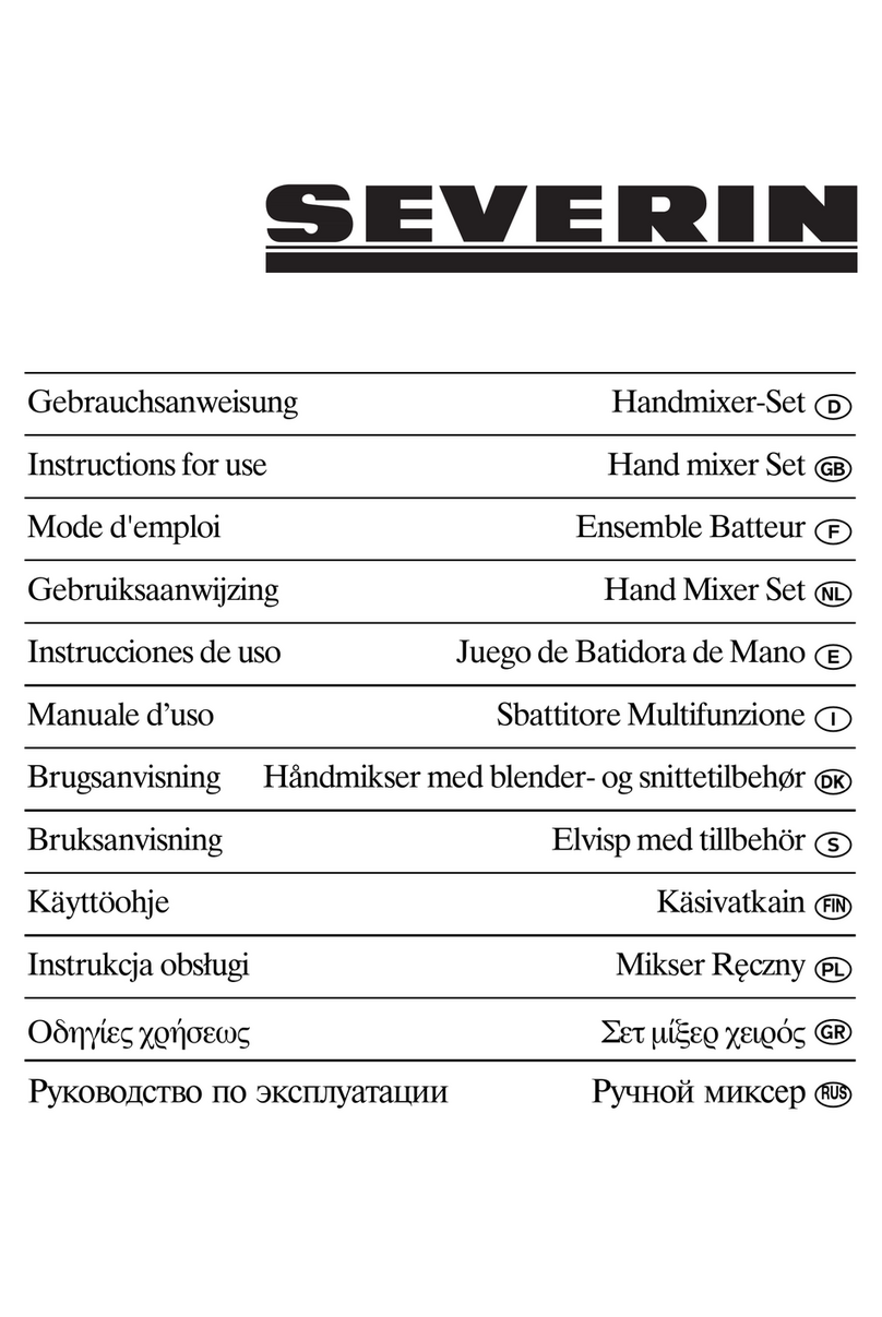 SEVERIN HM 3813 - BATTEUR ELECTRIQUE Instructions for use