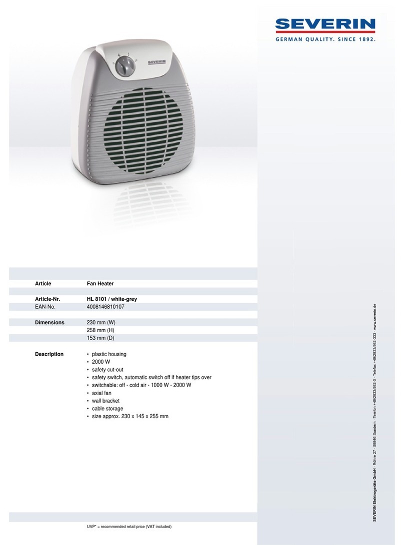 SEVERIN HL 8101 Dimensions