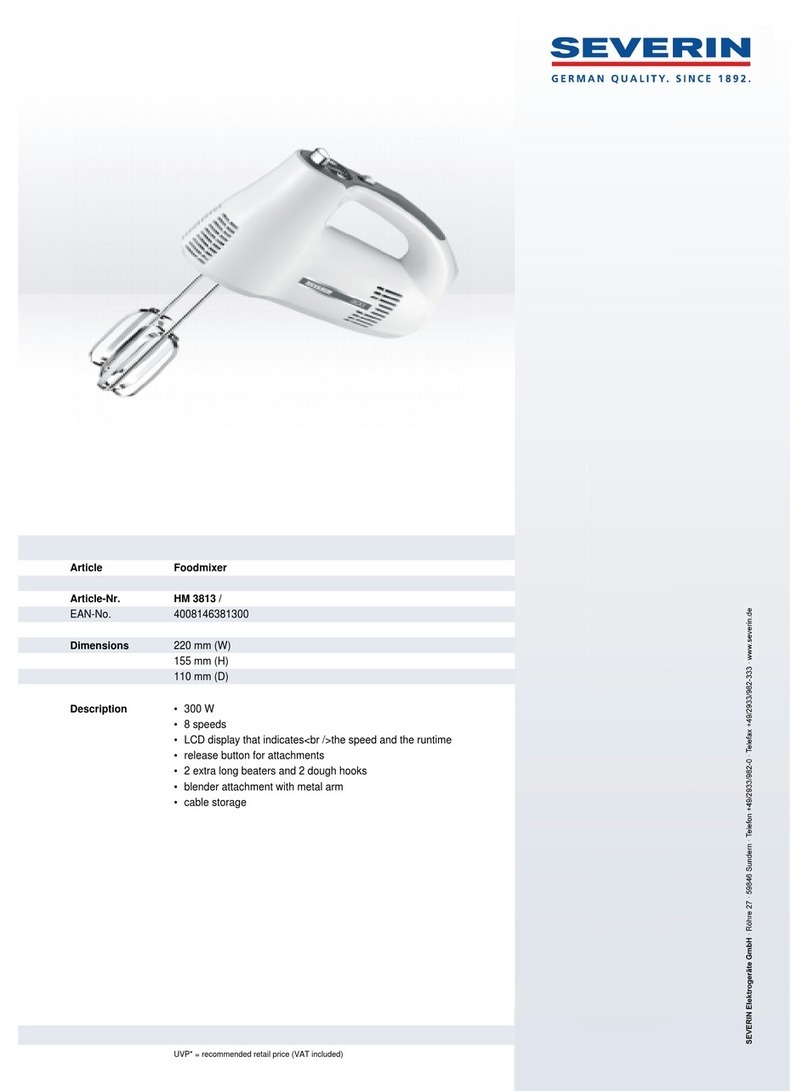 SEVERIN HM 3813 Dimensions