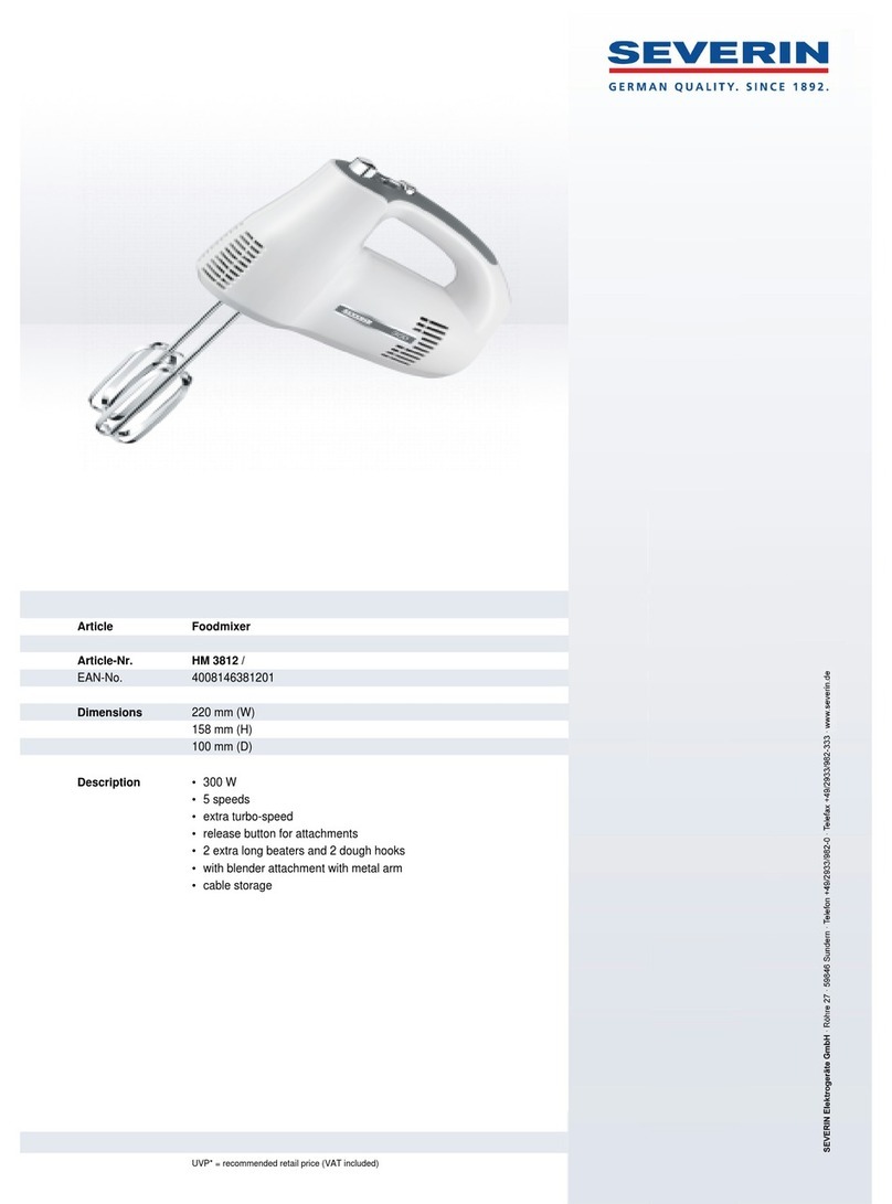 SEVERIN HANDMIXER HM 3812 User guide