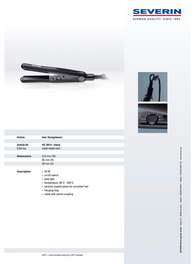 SEVERIN HAIR STRAIGHTENER User guide