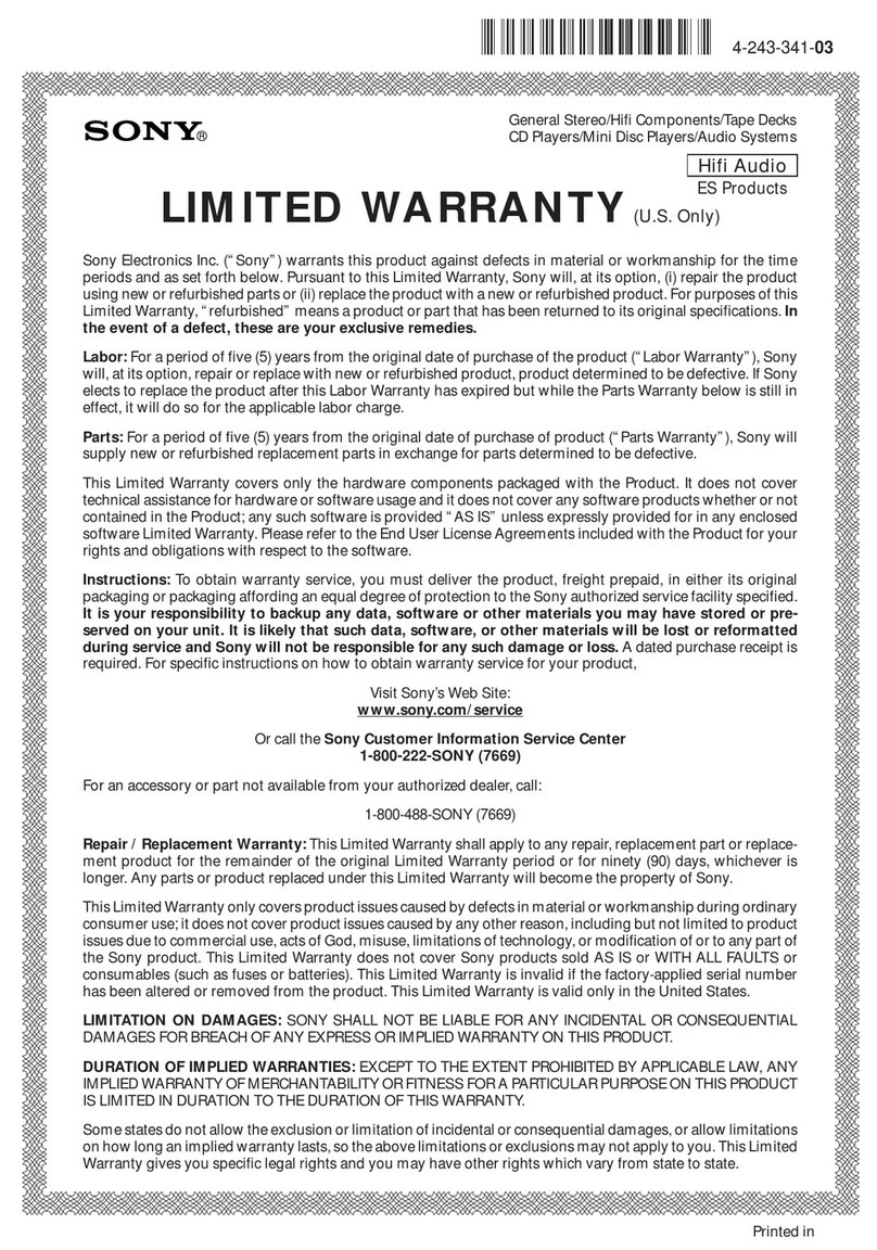 Sony STR-DA3700ES Use and maintenance manual