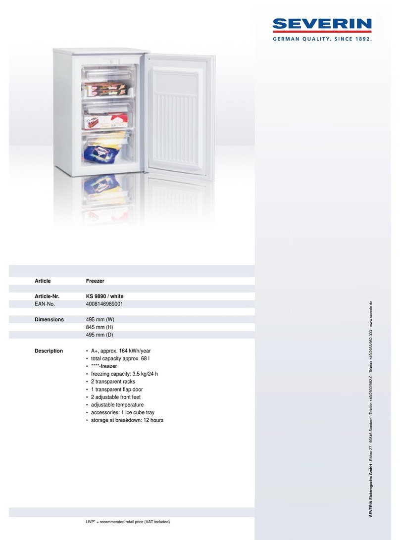 SEVERIN KS 9890 - CONGELATEUR TABLE TOP User guide