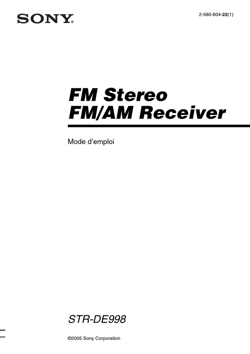 Sony STR-DE998 - A/v Receiver Assembly instructions Sony STR-DE998 - A/v Receiver Assembly instructions