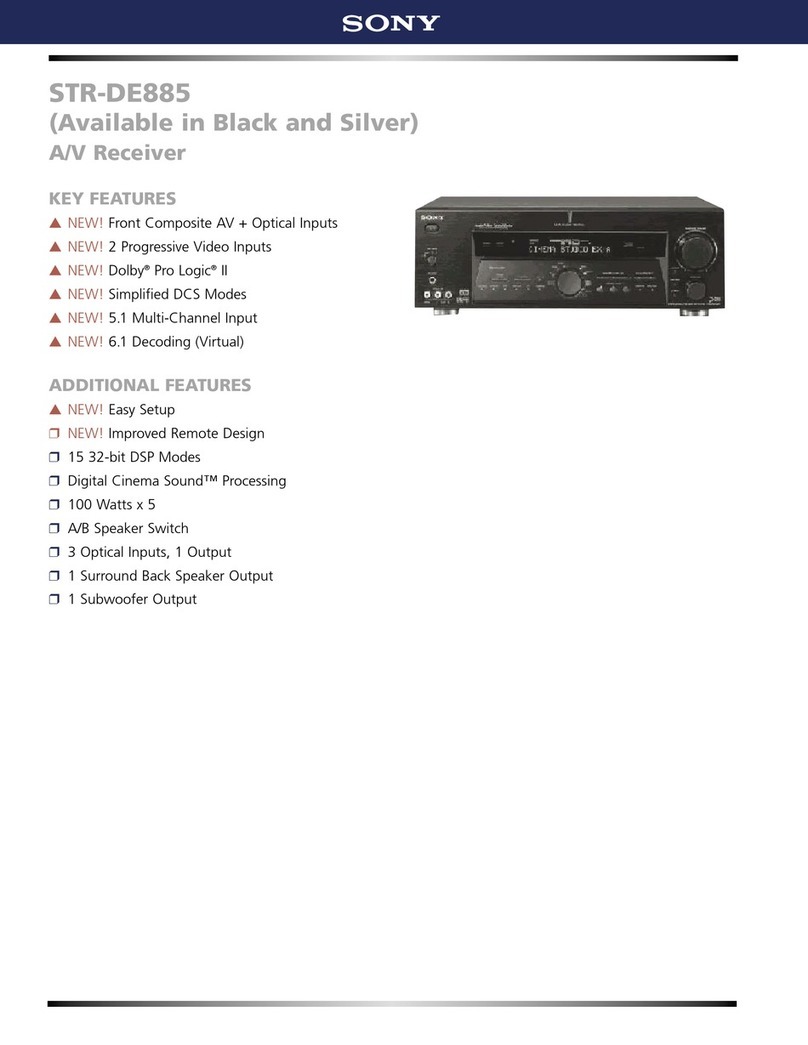 Sony STR-DE885 User manual Sony STR-DE885 User manual