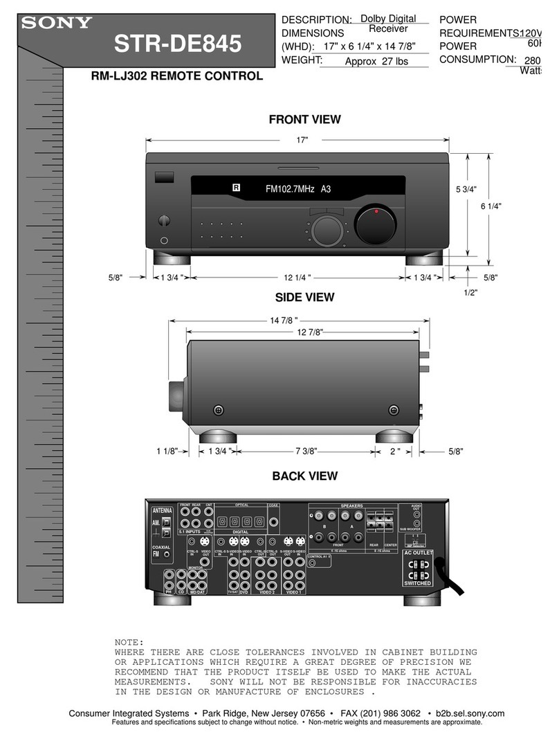 Sony STR-DE845 Dimensions