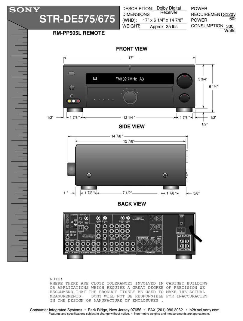 Sony STR-DE575 - Fm Stereo/fm-am Receiver User guide