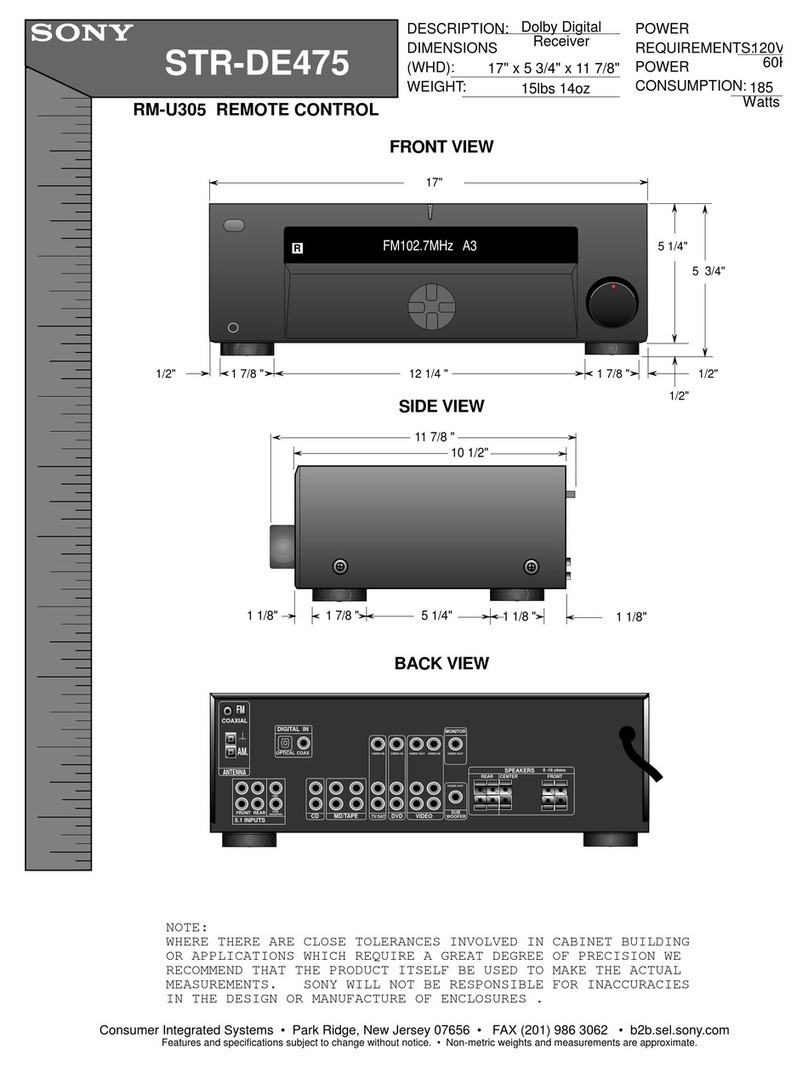 Sony STR-DE475 - Fm Stereo/fm-am Receiver User guide Sony STR-DE475 - Fm Stereo/fm-am Receiver User guide