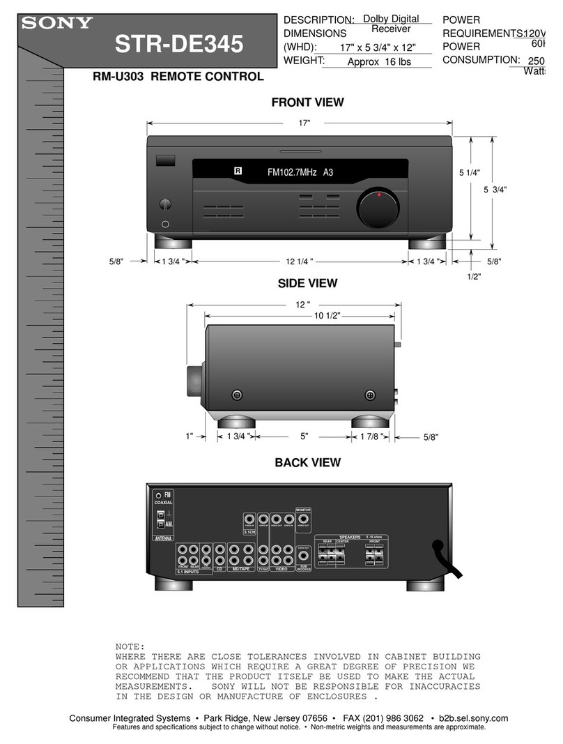 Sony STR-DE345 - Fm Stereo/fm-am Receiver User guide Sony STR-DE345 - Fm Stereo/fm-am Receiver User guide