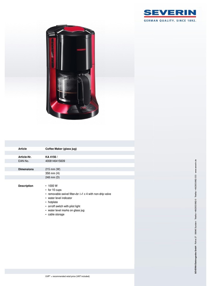 SEVERIN KAFFEEAUTOMAT KA 4156 - User guide