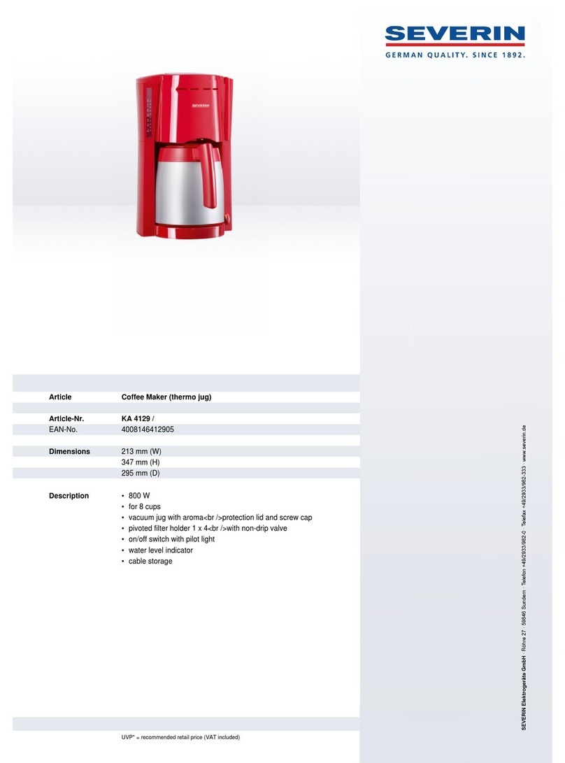 SEVERIN KAFFEEAUTOMAT KA 4129 User guide