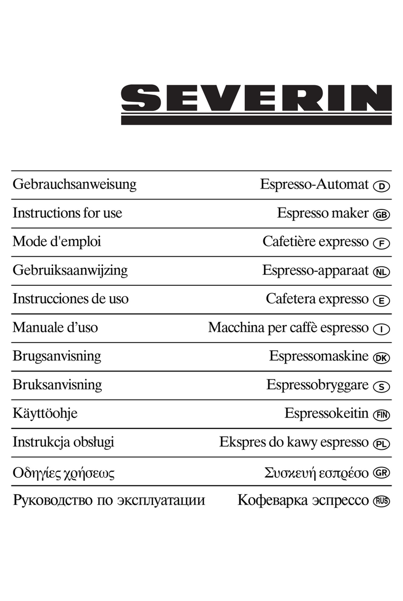 SEVERIN KA 5954 - CAFETIERE EXPRESSO User manual