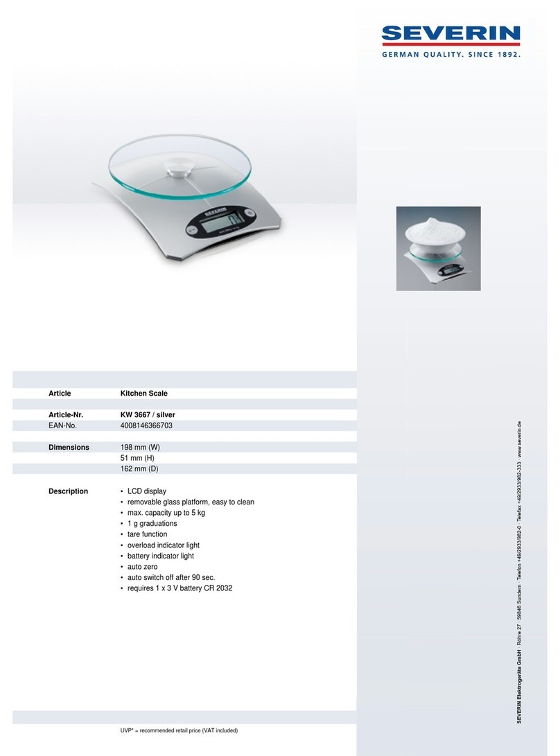 SEVERIN KITCHEN SCALE User guide