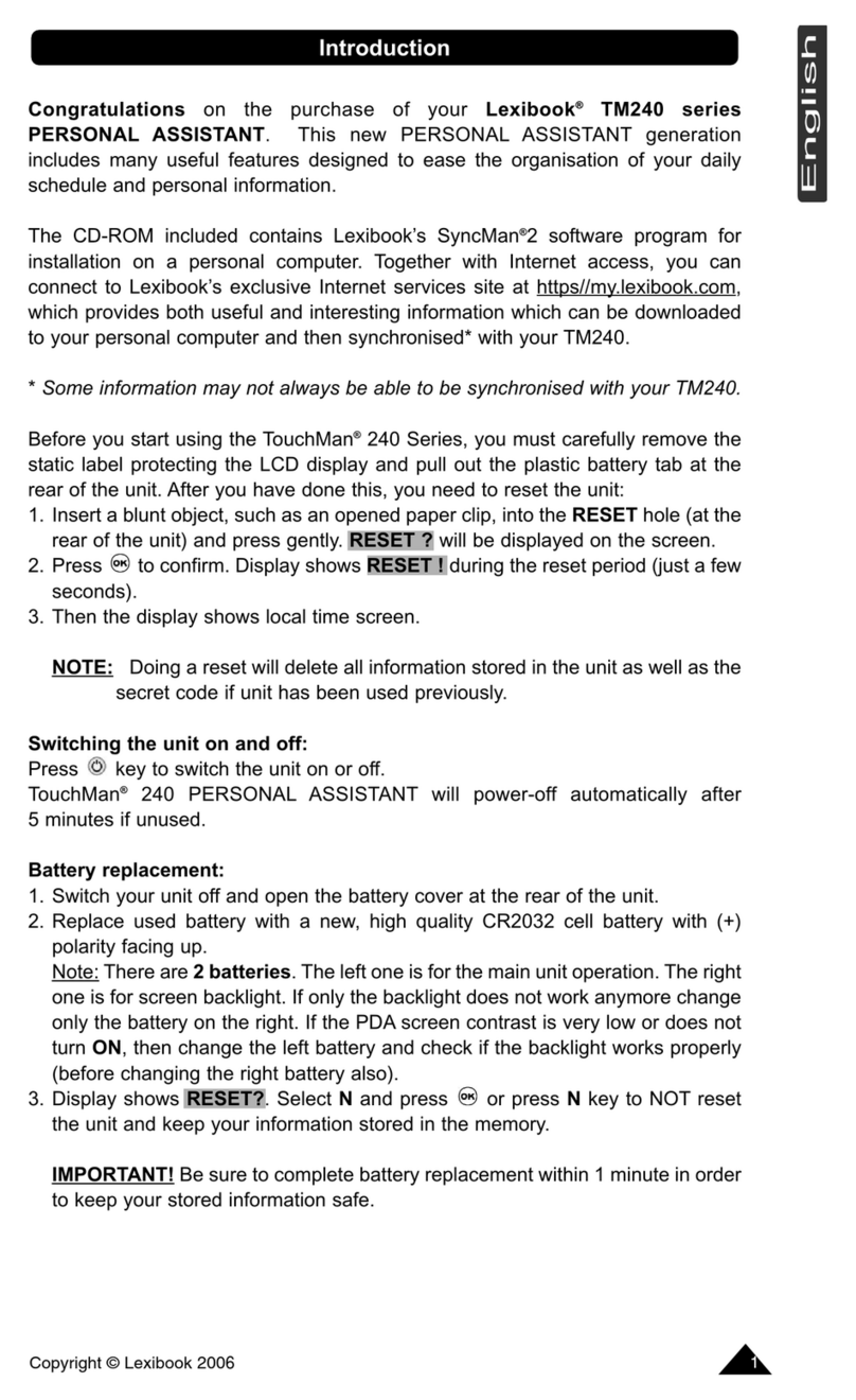 LEXIBOOK TMP241 manual