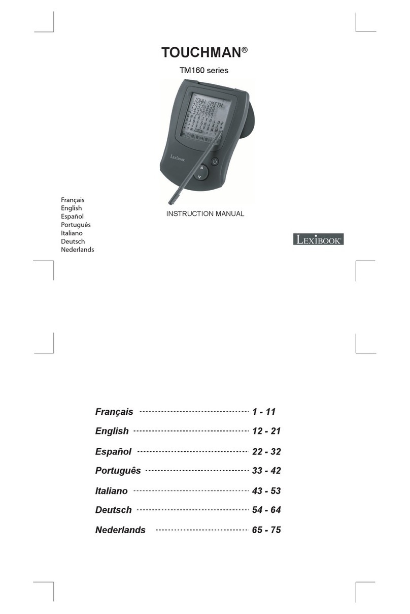 LEXIBOOK TM160 User manual