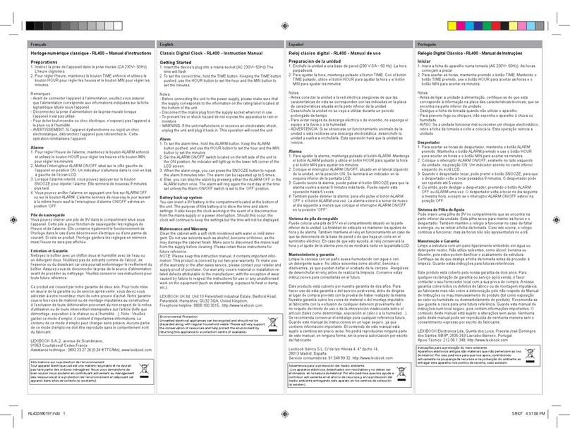 LEXIBOOK RL400 instruction manual