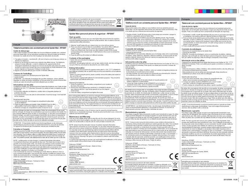 LEXIBOOK RPS007 SPIDER-MAN User manual