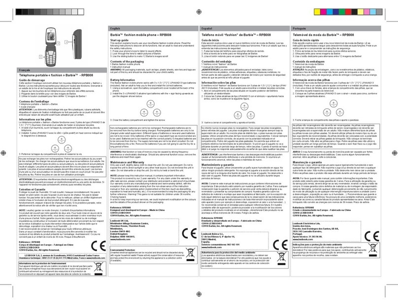 LEXIBOOK Barbie RPB008 User manual