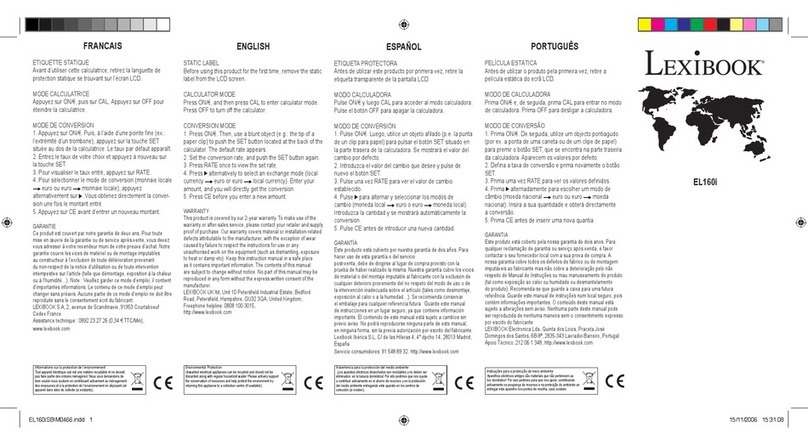 LEXIBOOK EL160I User manual LEXIBOOK EL160I User manual
