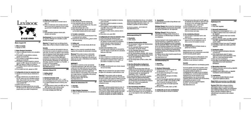 LEXIBOOK E10 User manual