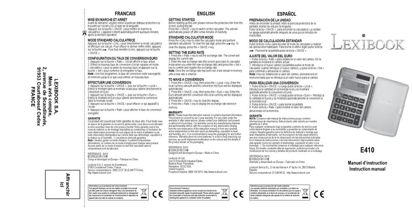 LEXIBOOK E410 User manual