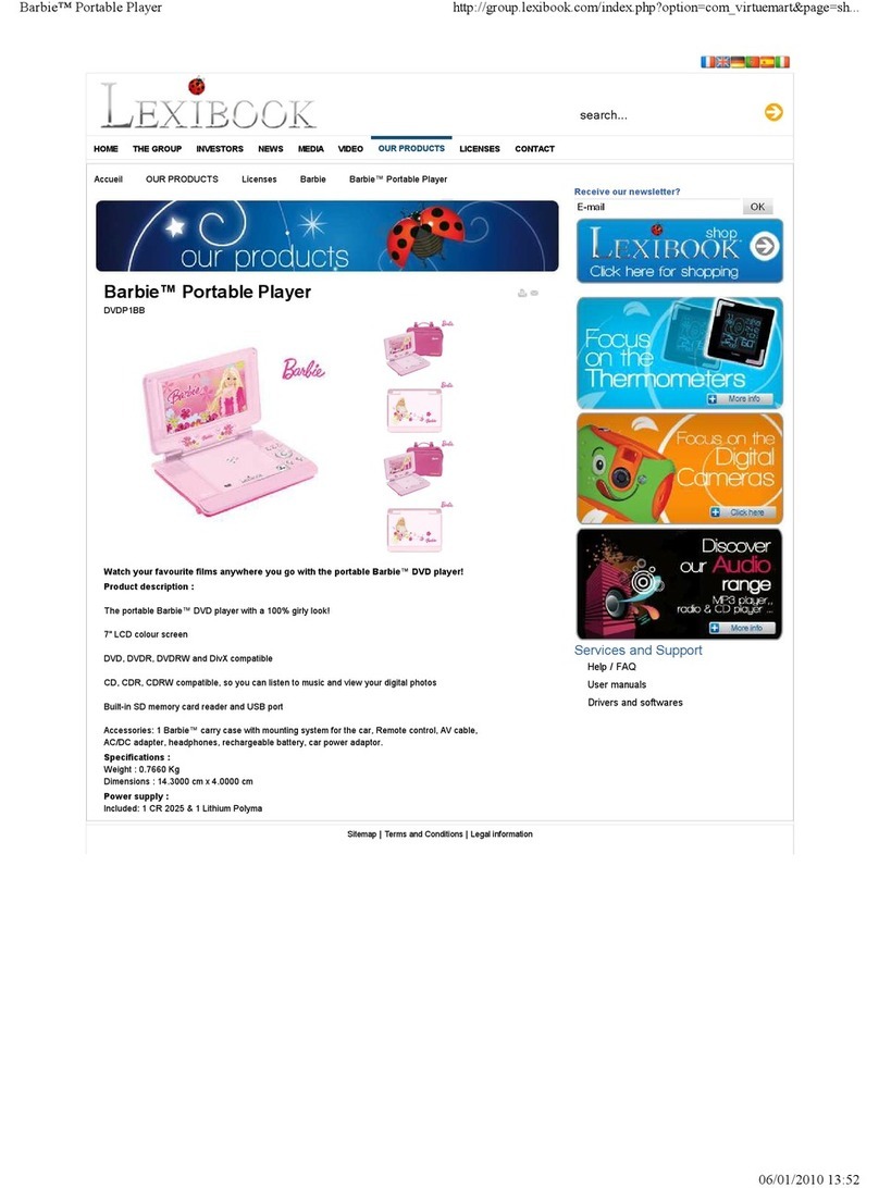 LEXIBOOK DVDP1BB User manual