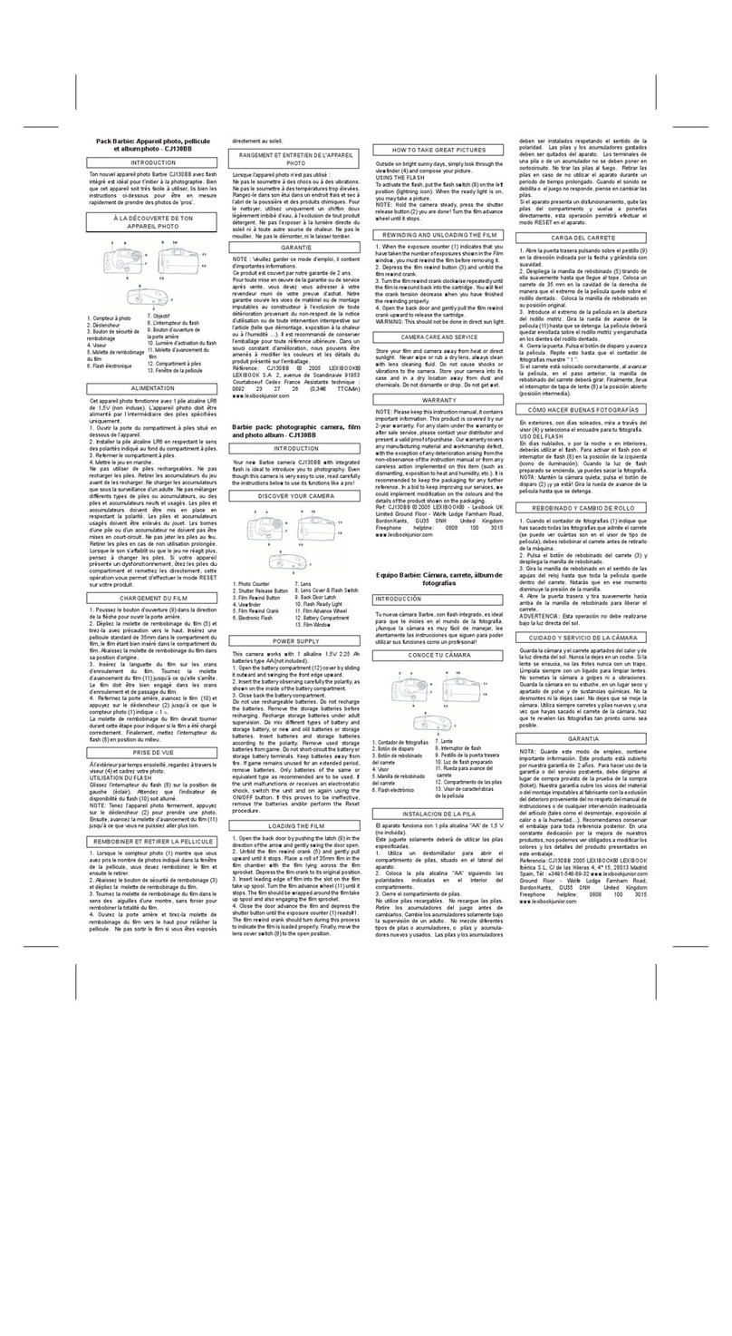 LEXIBOOK CJ130BB User manual
