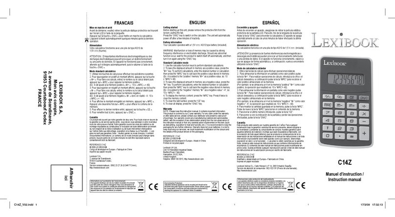 LEXIBOOK C14Z User manual LEXIBOOK C14Z User manual