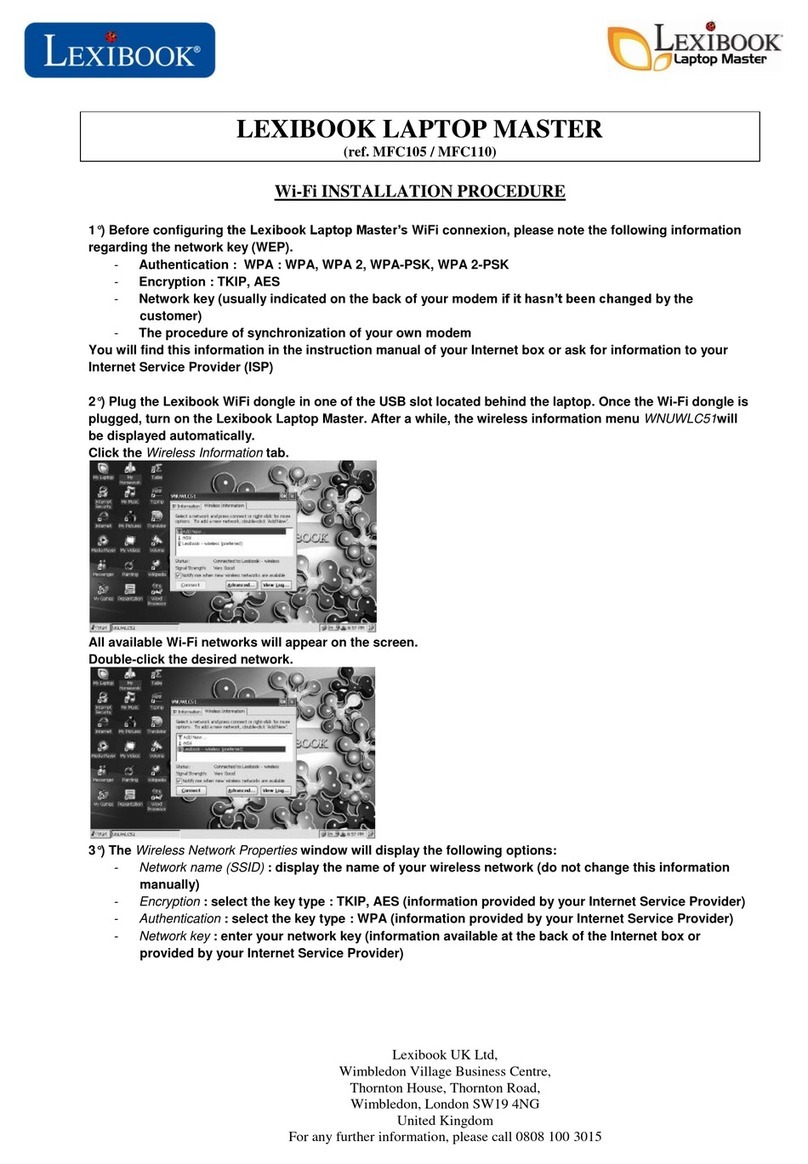 LEXIBOOK MFC105 - WI-FI Installation