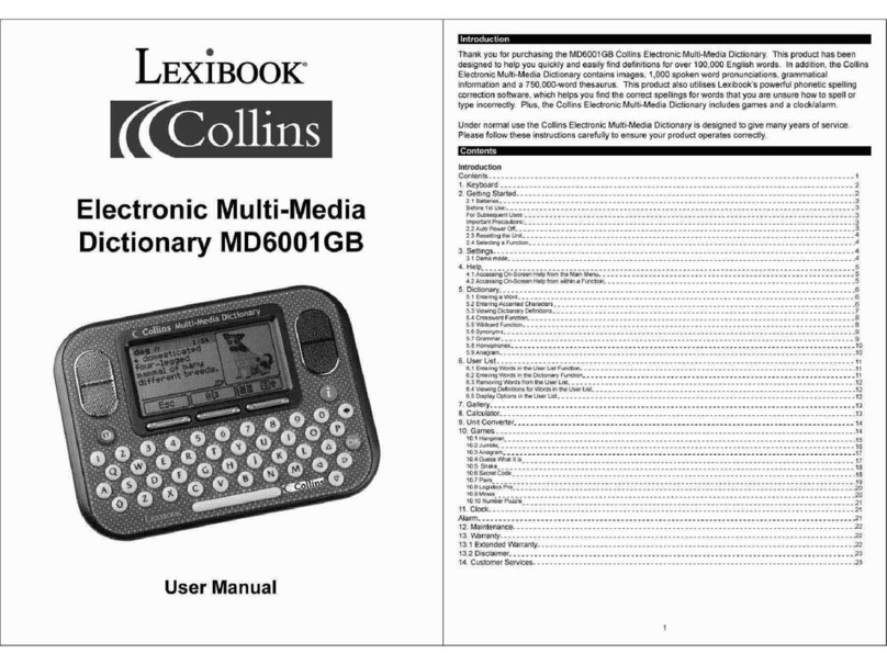 LEXIBOOK Collins MD6001GB user manual