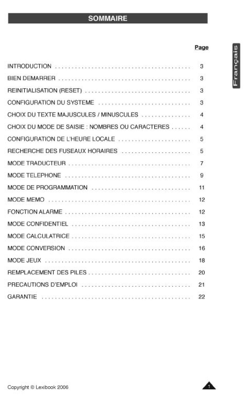 LEXIBOOK NTL800 instruction manual