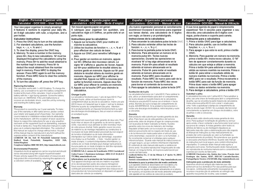 LEXIBOOK OCK 1000 User manual