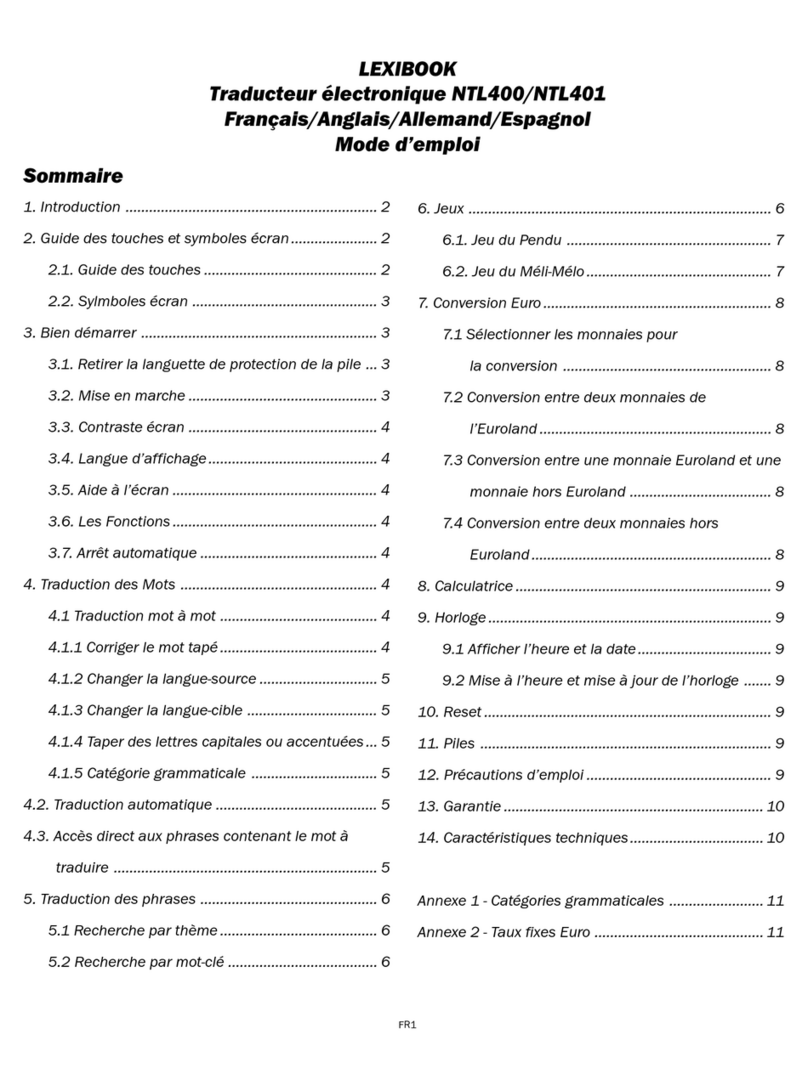 LEXIBOOK NTL400 Mode d'emploi