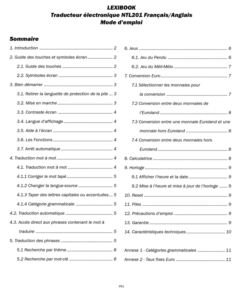 LEXIBOOK NTL201 Mode d'emploi