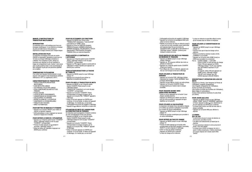 LEXIBOOK NTL601 Manuel d'instructions