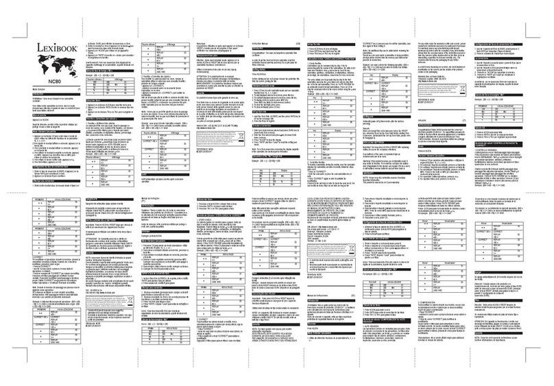 LEXIBOOK NC80 User manual