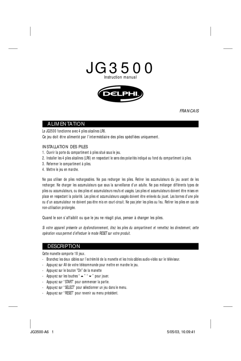LEXIBOOK Delphi JG3500 User manual