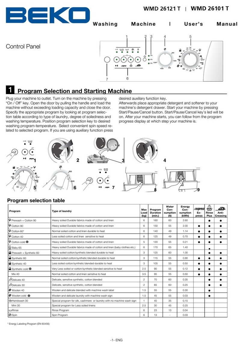 Beko WMD 26101T manual