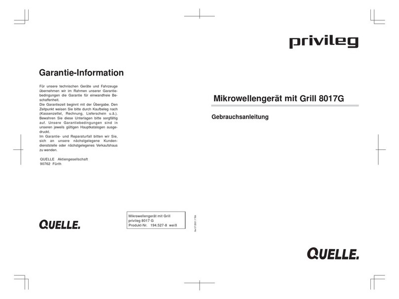 Quelle Privileg 8017G Gebrauchsanleitung