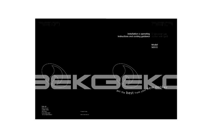 Beko SG752 Installation & operating instructions and cooking guidance