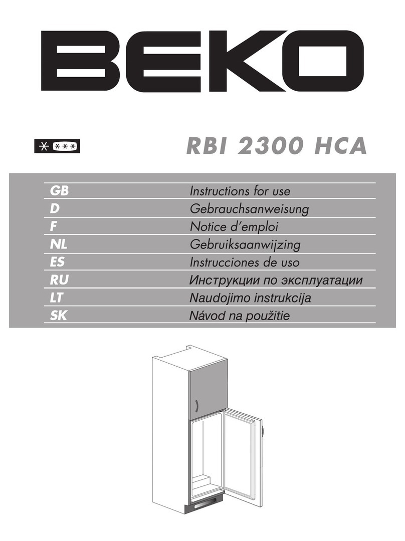 Beko RBI 2300 HCA User manual Beko RBI 2300 HCA User manual