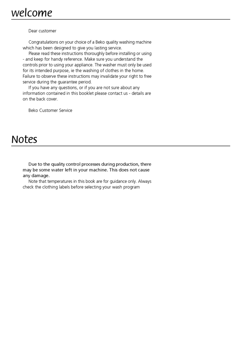 Beko WMA510 User manual