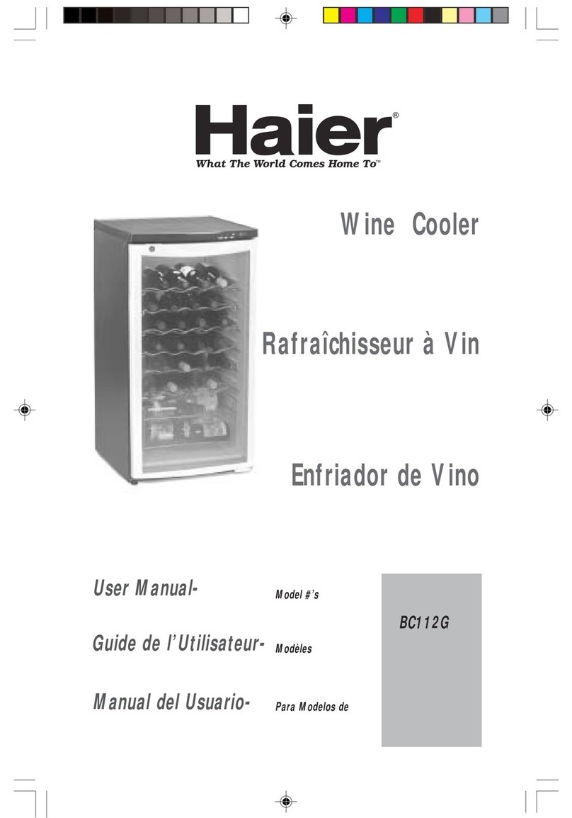 Haier BC112G - 30 Bottles Wine Cooler User manual Haier BC112G - 30 Bottles Wine Cooler User manual